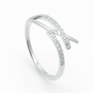 Stainless Steel Stone&Crystal Ring - KR103964-YH