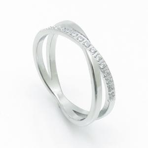 Stainless Steel Stone&Crystal Ring - KR103967-YH