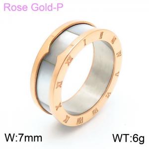 Stainless Steel Rose Gold-plating Ring - KR103973-GC
