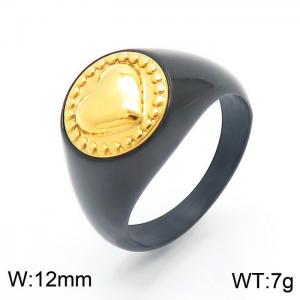 Stainless Steel Black-plating Ring - KR104017-GC