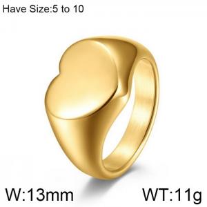Stainless Steel Gold-plating Ring - KR104039-WGQF