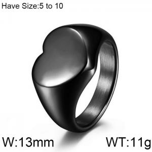 Stainless Steel Black-plating Ring - KR104040-WGQF