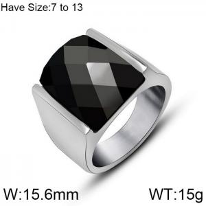 Stainless Steel Stone&Crystal Ring - KR104048-WGSJ