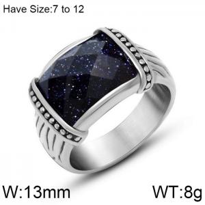 Stainless Steel Stone&Crystal Ring - KR104060-WGSJ