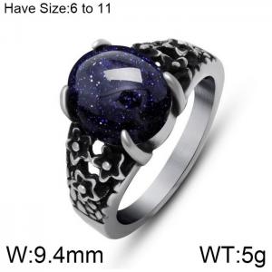 Stainless Steel Stone&Crystal Ring - KR104067-WGSJ