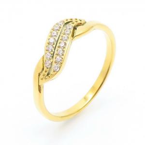 Stainless Steel Stone&Crystal Ring - KR104304-YH