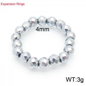 4mm Bands Silver Color Expansion Ring Resilient Adjustable Size - KR104360-Z
