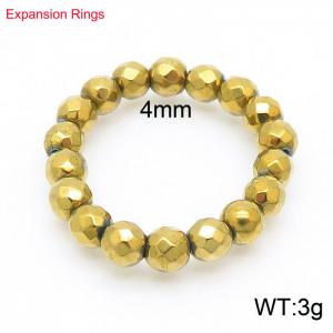 4mm Bands Gold Color Expansion Ring Resilient Adjustable Size - KR104362-Z