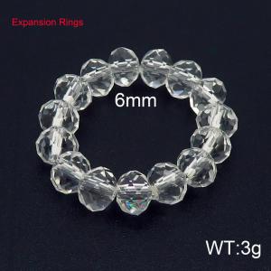 Hand make simple plastic bead transparent classic expansion ring - KR104373-Z