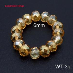 Hand make simple plastic bead  champagne classic expansion ring - KR104375-Z