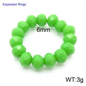 Hand make simple plastic bead green classic expansion ring - KR104378-Z