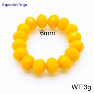Hand make simple plastic bead orange classic expansion ring - KR104380-Z