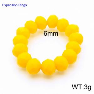 Hand make simple plastic bead yellow classic expansion ring - KR104386-Z