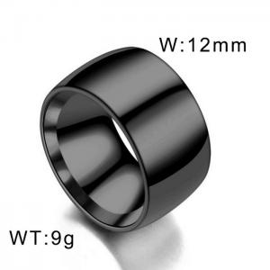 Stainless Steel Black-plating Ring - KR104495-WGDC