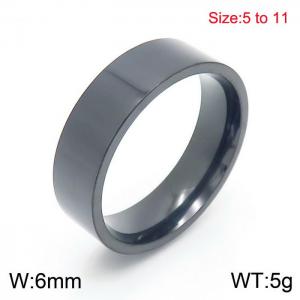 Stainless Steel Black-plating Ring - KR104644-WGLO