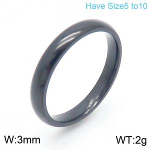 Stainless Steel Black-plating Ring - KR104657-WGQZ