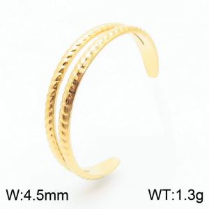 Gold Color Stainless Steel Geometry Open Ring Women Fashion Simple Jewelry - KR105044-KFC