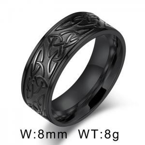 Stainless Steel Black-plating Ring - KR105116-WGQF