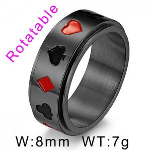 Stainless Steel Black-plating Ring - KR105127-WGQF