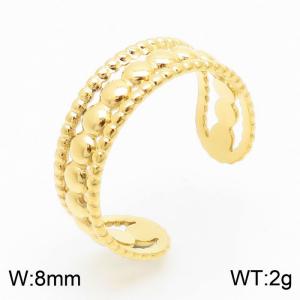 European and American niche star point opening adjustable gold-plated women's titanium steel ring - KR105260--KFC