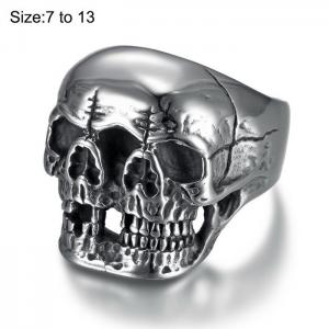 Stainless Skull Ring - KR105889-WGME