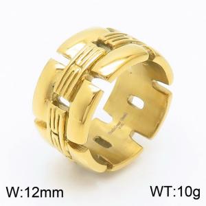 Fashion Gold-plated Stainless Steel Ring for Women Color Gold - KR107852-KJX