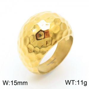 Fashion Gold-plated Stainless Steel Ring for Women Color Gold - KR107878-KJX