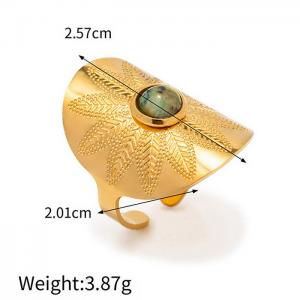 Stainless steel simple retro with sapphire opening charm gold ring - KR107923-WGJD