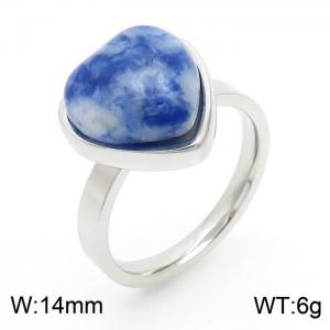 Love Blue White Stone Ring Set Steel Stainless Steel Ring - KR1088043-Z