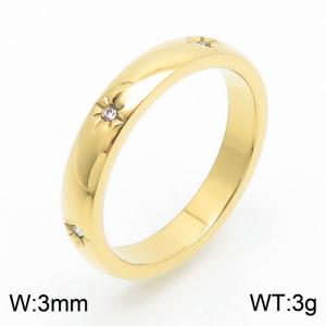18k Gold Plated Stainless Steel Ring Star Setting Full Eternity Diamond Ring Couple Rings - KR1088425-YH