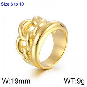 Stainless Steel Gold-plating Ring - KR110087-LK