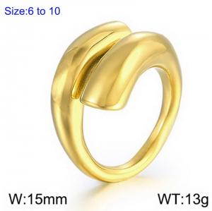 Stainless Steel Gold-plating Ring - KR110094-LK