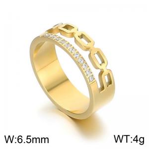 Stainless Steel Stone&Crystal Ring - KR110186-YH