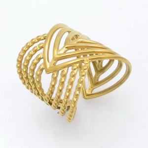 Stainless Steel Gold-plating Ring - KR114464-SP