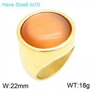 Stainless Steel Stone&Crystal Ring - KR114682-GC