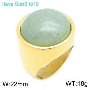 Stainless Steel Stone&Crystal Ring - KR114684-GC