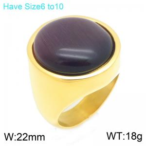 Stainless Steel Stone&Crystal Ring - KR114686-GC