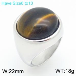 Stainless Steel Stone&Crystal Ring - KR114687-GC