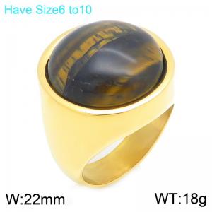 Stainless Steel Stone&Crystal Ring - KR114688-GC