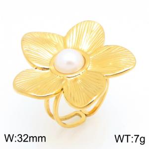 Stainless Steel Gold-plating Ring - KR115964-SP