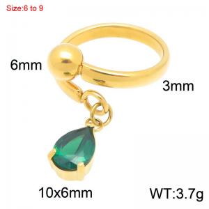 Stainless Steel Stone&Crystal Ring - KR116472-Z