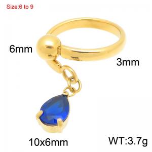Stainless Steel Stone&Crystal Ring - KR116473-Z