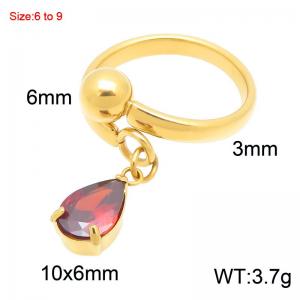 Stainless Steel Stone&Crystal Ring - KR116475-Z