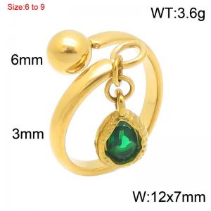 Stainless Steel Stone&Crystal Ring - KR116488-Z