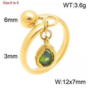 Stainless Steel Stone&Crystal Ring - KR116492-Z