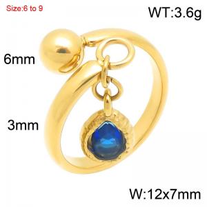 Stainless Steel Stone&Crystal Ring - KR116493-Z