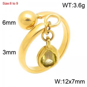 Stainless Steel Stone&Crystal Ring - KR116494-Z