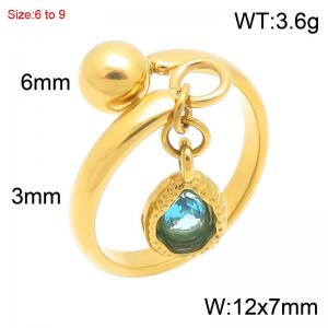 Stainless Steel Stone&Crystal Ring - KR116496-Z