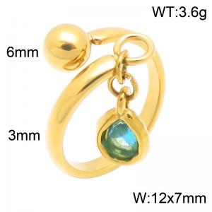 Stainless Steel Stone&Crystal Ring - KR116498-Z