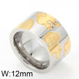 Stainless Steel Gold-plating Ring - KR14133-K